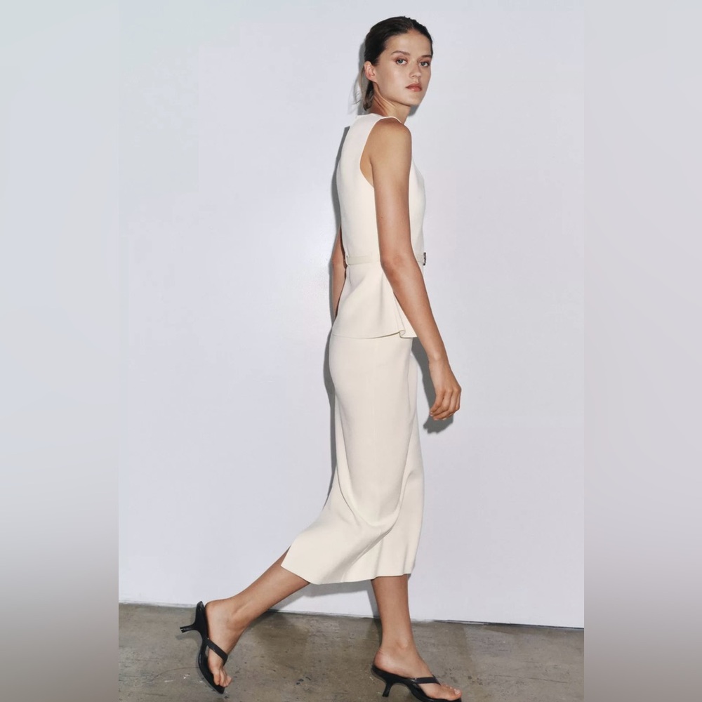 ZARA KNIT BELTED TOP - Picture 5 of 12